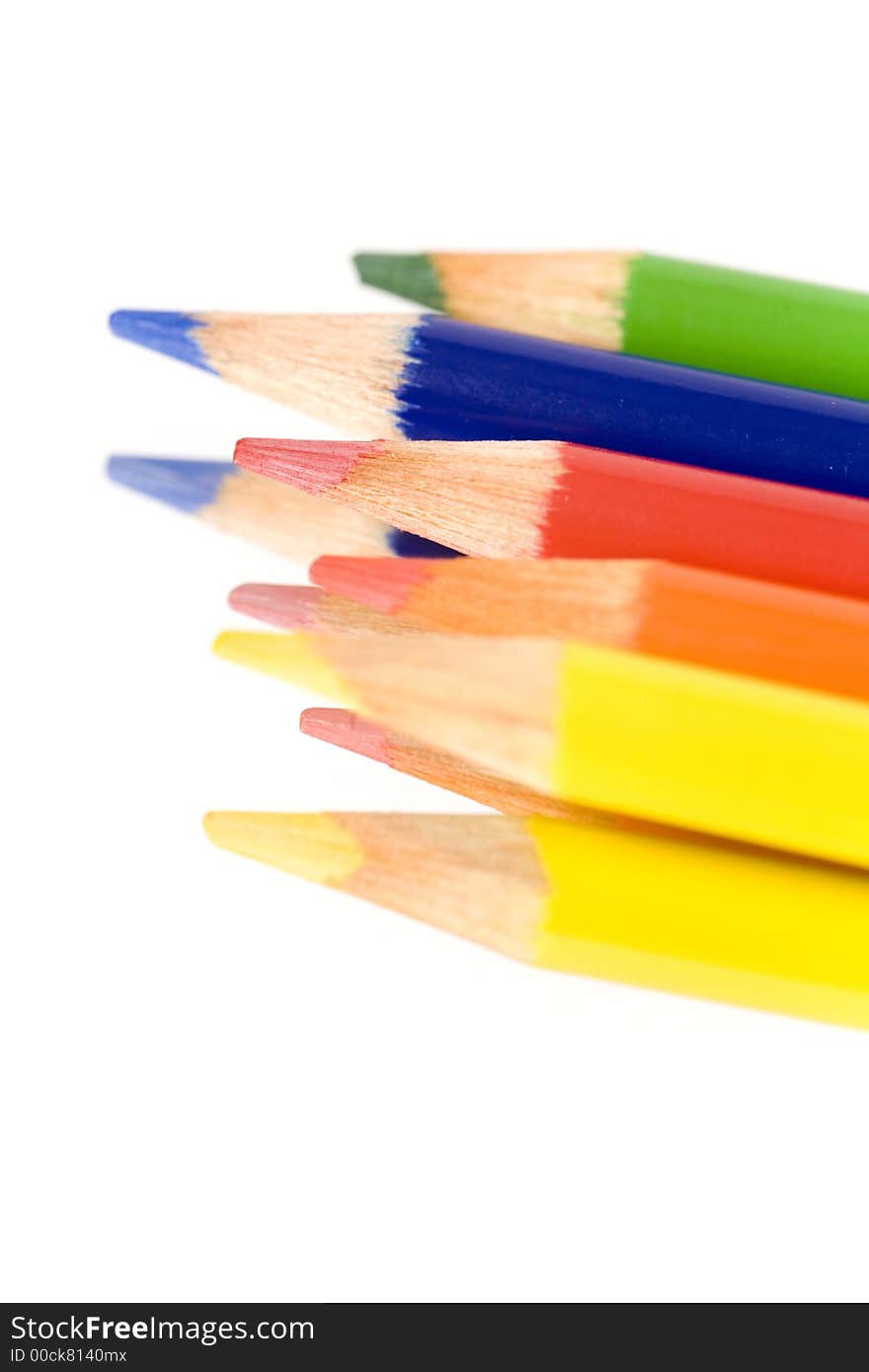 Bright and colorful coloring pencils isolated. Bright and colorful coloring pencils isolated