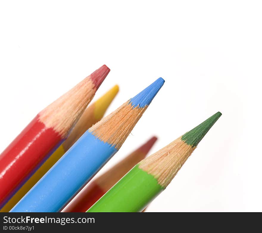 Bright and colorful coloring pencils isolated. Bright and colorful coloring pencils isolated