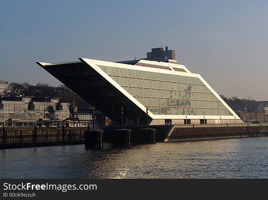 Modern building in Hamburg harbor