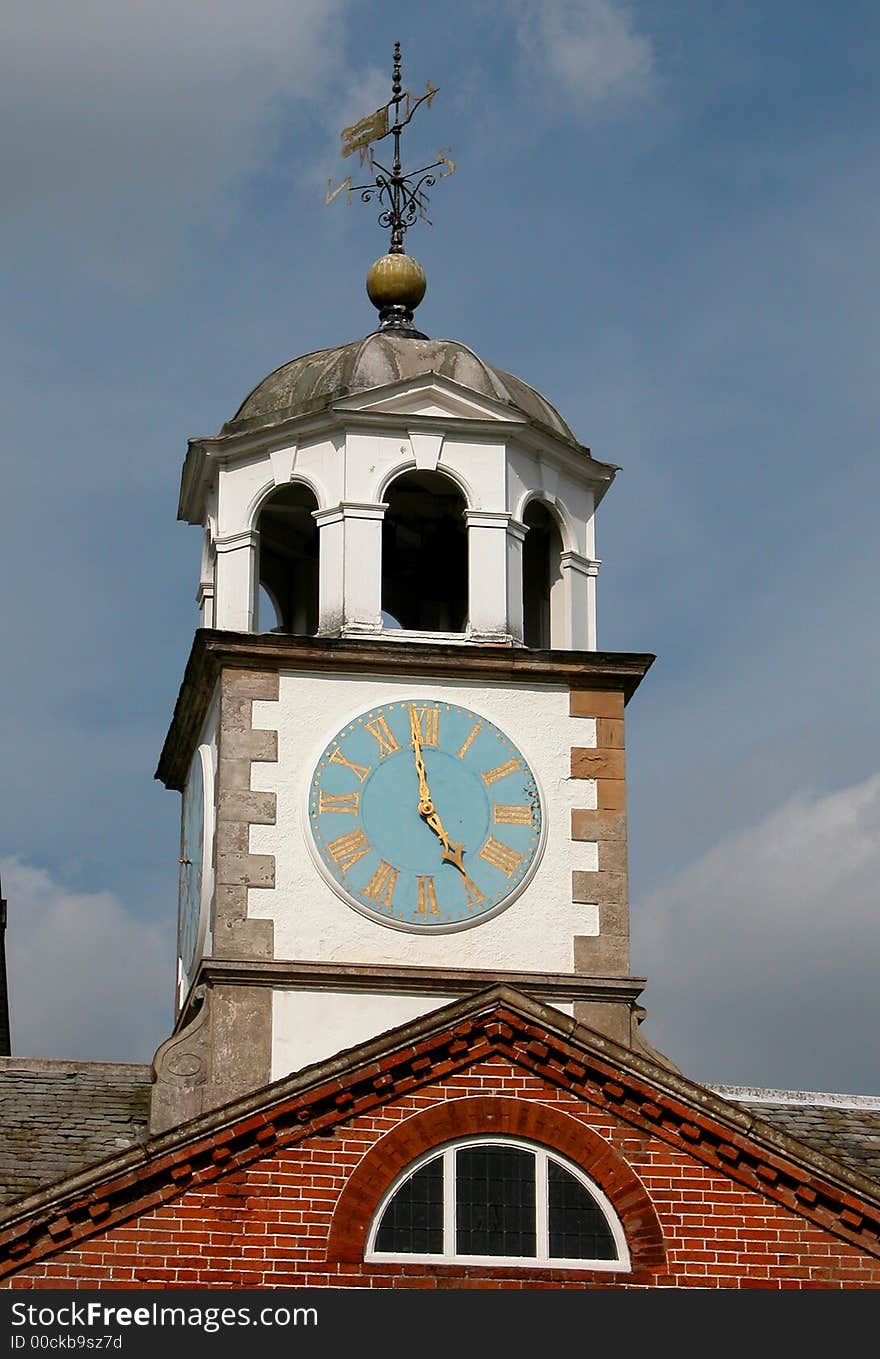 Ornamental tower with a clock face. Ornamental tower with a clock face.