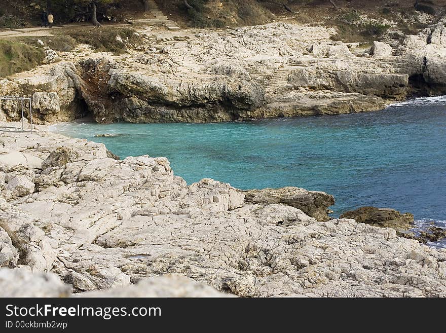 Beautiful rocky beach in Istria - Croatia