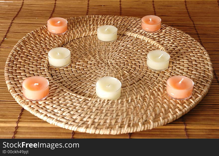 Candles in a circle with empty place in the middle. Candles in a circle with empty place in the middle