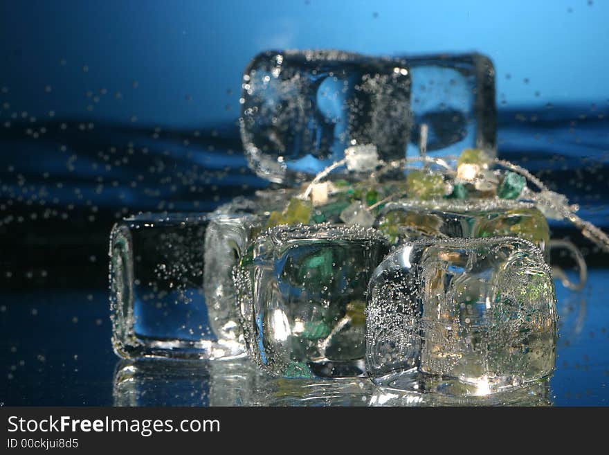 Ice cubes with jewellery