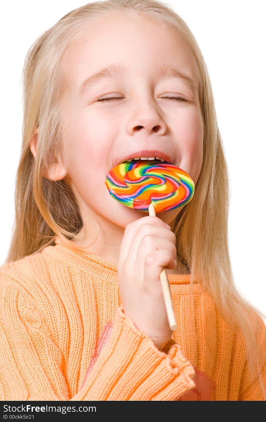 Picture of a Little girl with lollipop