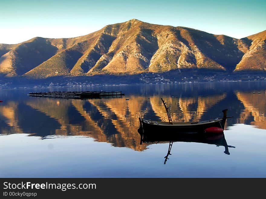 Boat at the sea on the south of montenegro. Boat at the sea on the south of montenegro