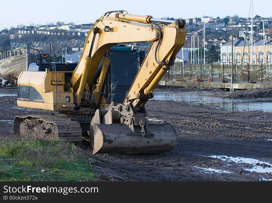 Hydraulic digger on a building site. Hydraulic digger on a building site