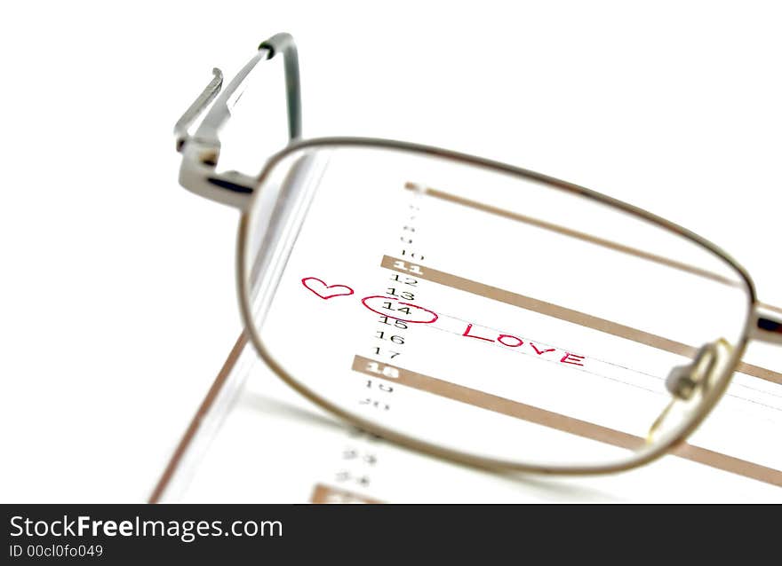 Notebook glasses and Love symbol