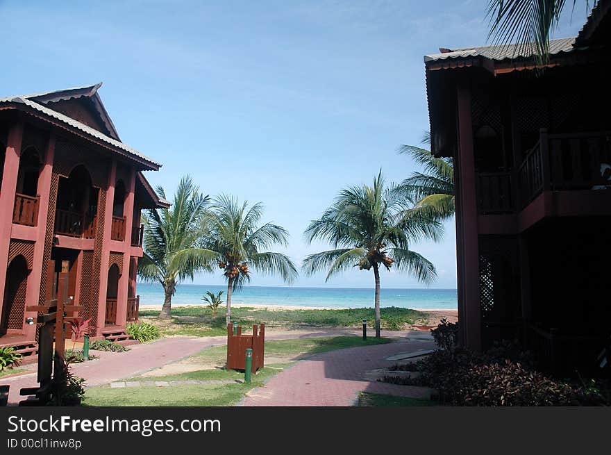 Resort chalet by the sea on a summer day. Resort chalet by the sea on a summer day