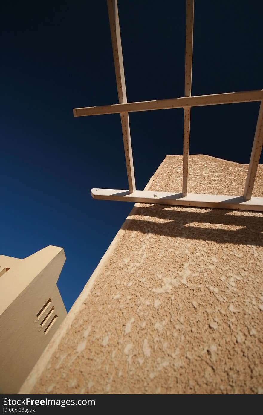 Arabian architecture beige walls against a deep blue background