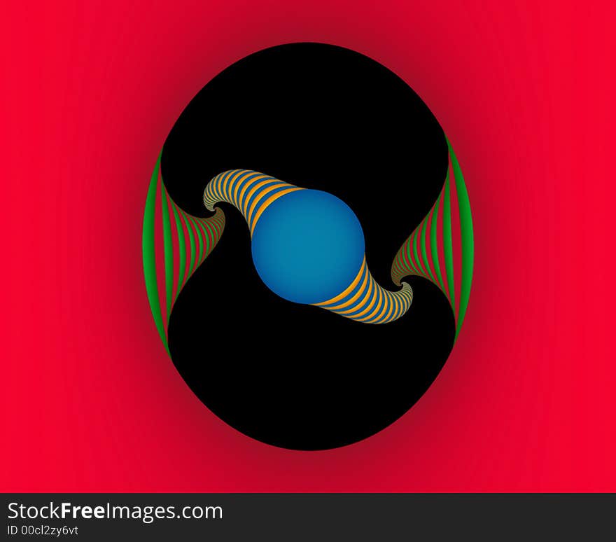 Abstract fractal image resembling a spiral twist in 3D. Abstract fractal image resembling a spiral twist in 3D