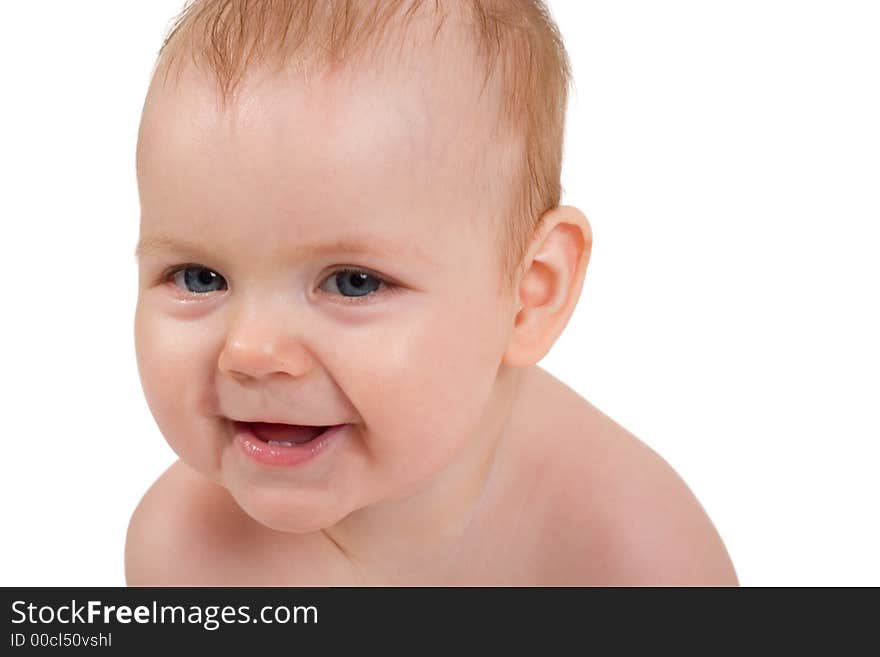 Portrait of cute little girl on white background. Portrait of cute little girl on white background