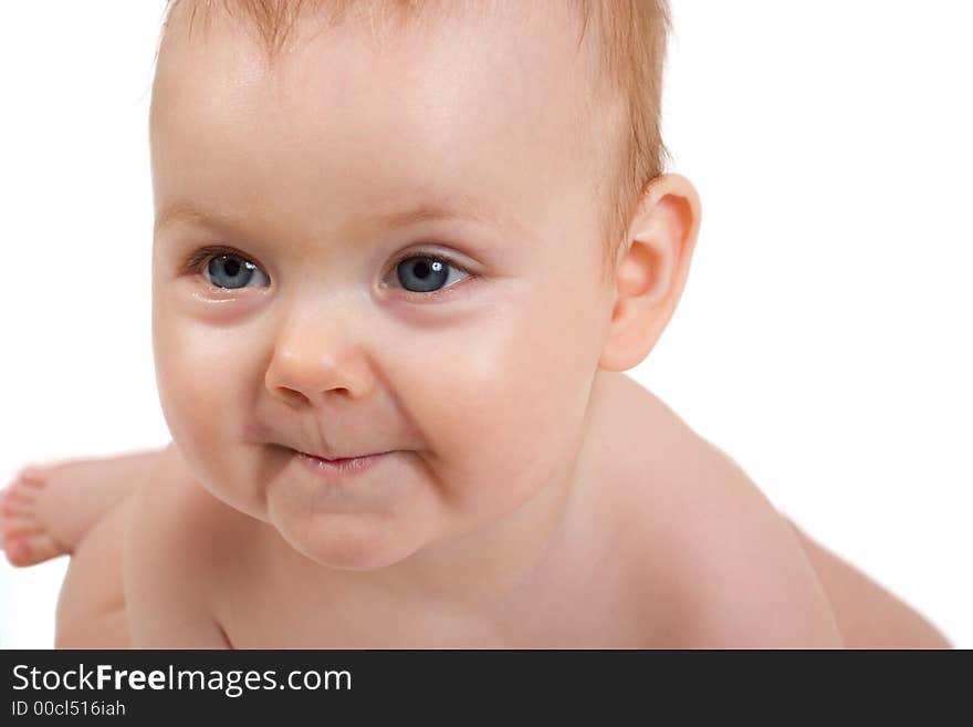 Portrait of cute little girl on white background. Portrait of cute little girl on white background