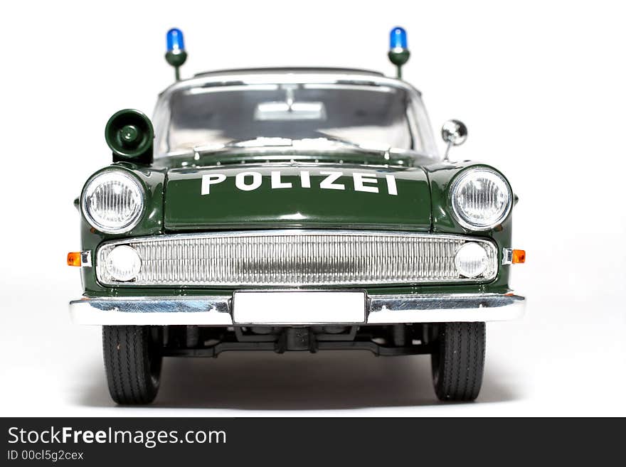 1961 German Opel Kapitän Police scale car frontview