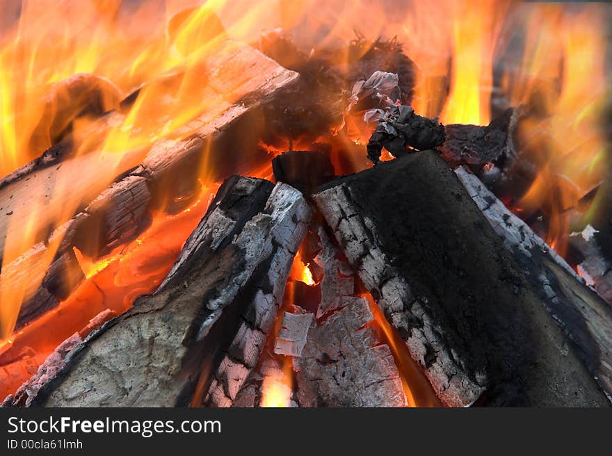 A close up photo of an outdoor fire