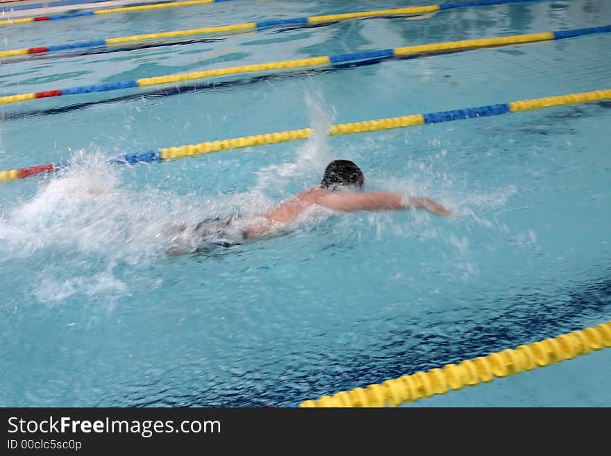 The swimmer in swimming pool spa.