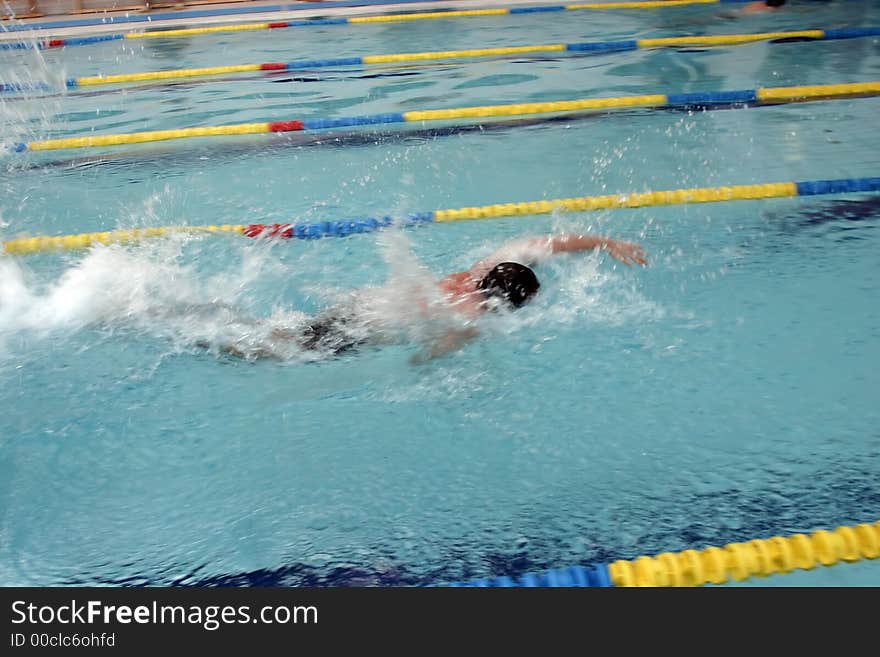 The swimmer in swimming pool spa.