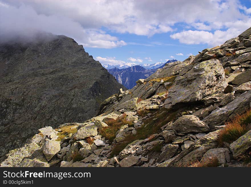 Rocky Mountains Under Clouds