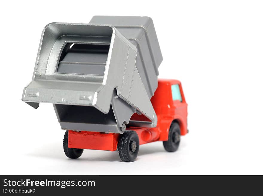 Picture of a old small Refuse Car. British metal toy from my brothers toy collection.Made in the 1960's. Picture of a old small Refuse Car. British metal toy from my brothers toy collection.Made in the 1960's