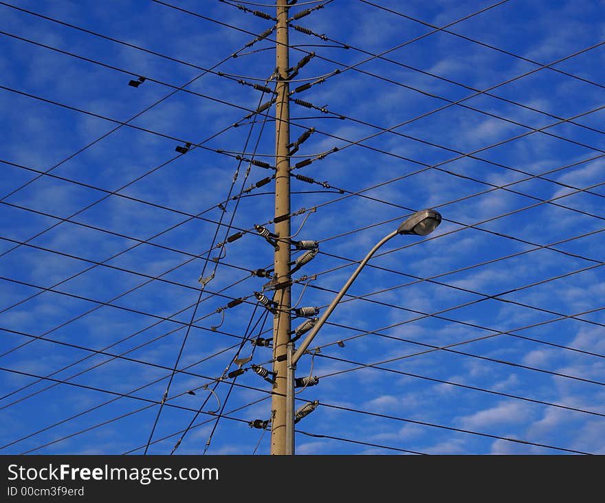 Photo of clouds pattern and electric line