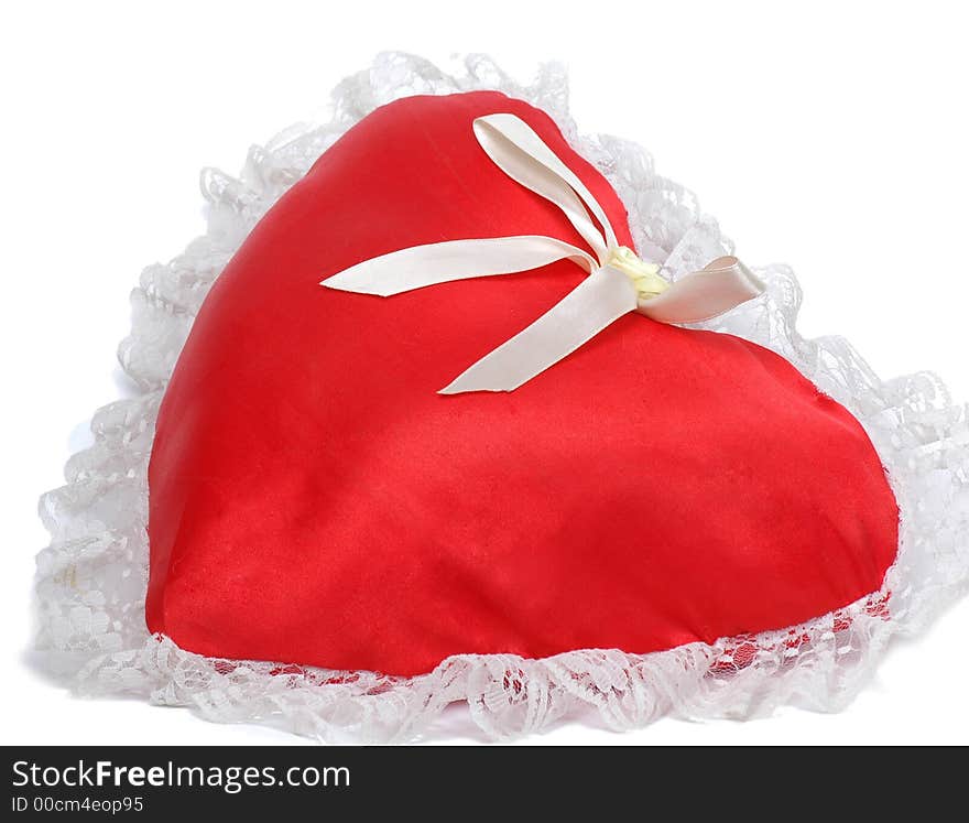 Red pillow as a heart