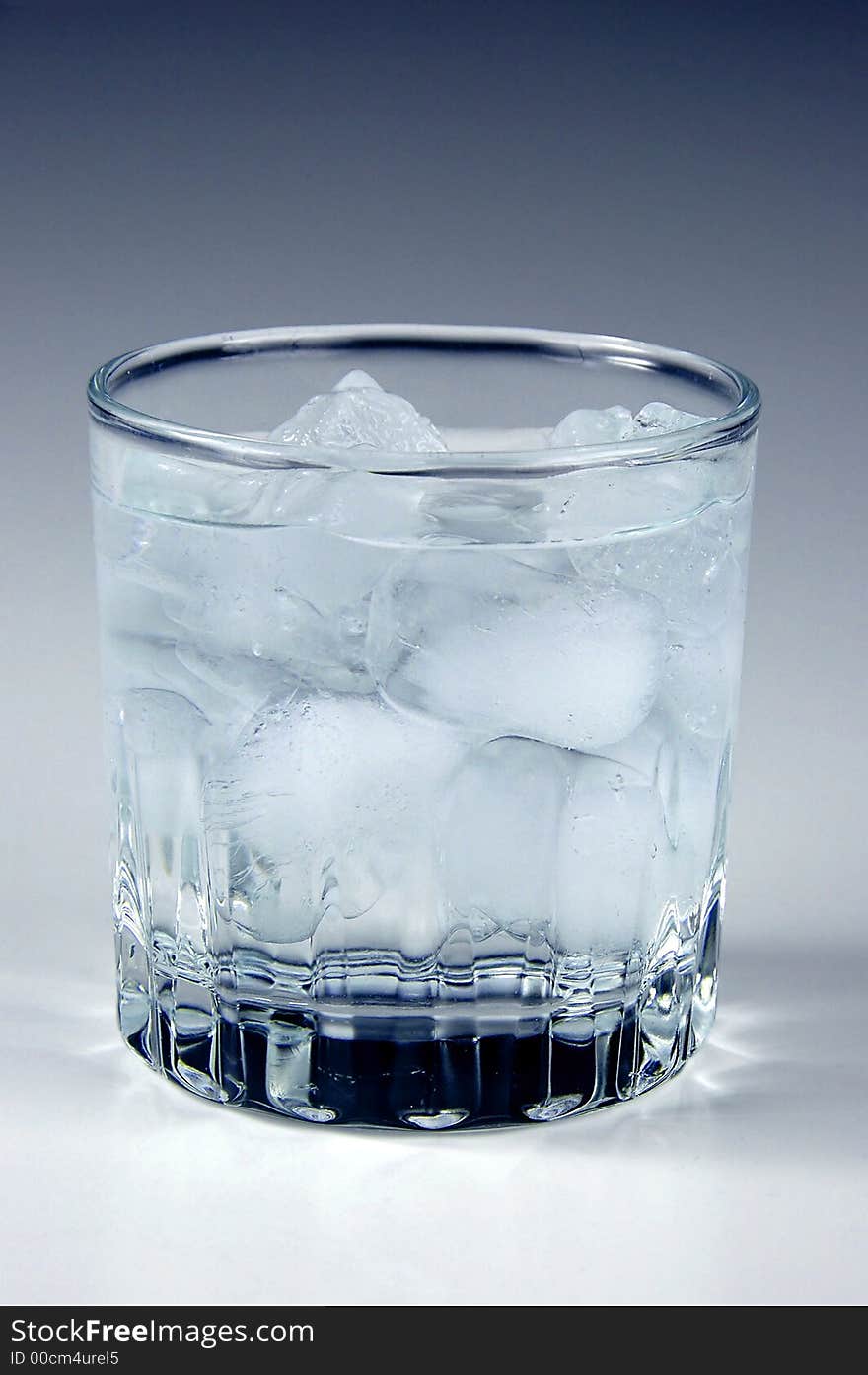 Ice water in a glass