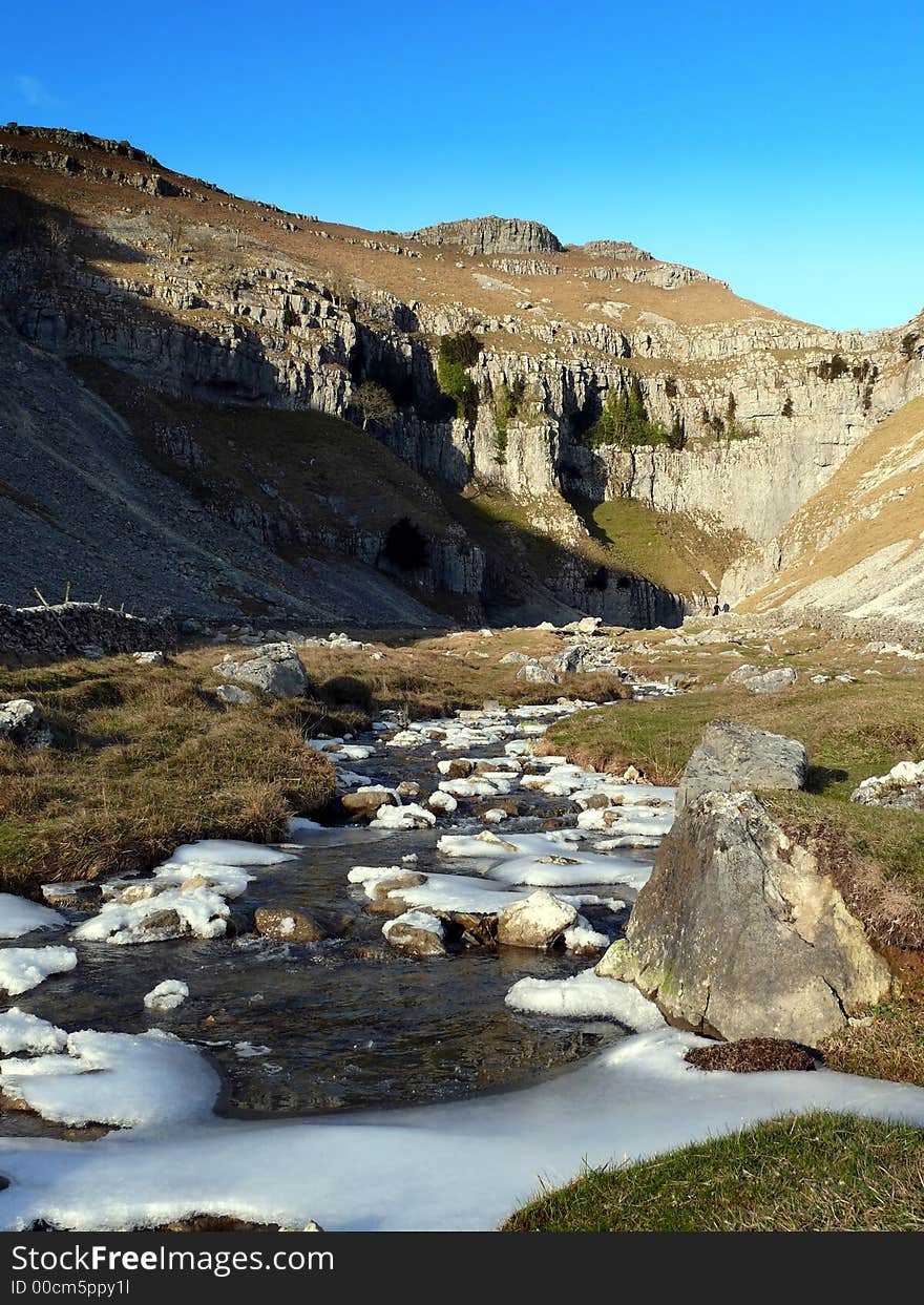 Malham Cove stream in Yorkshire Dales