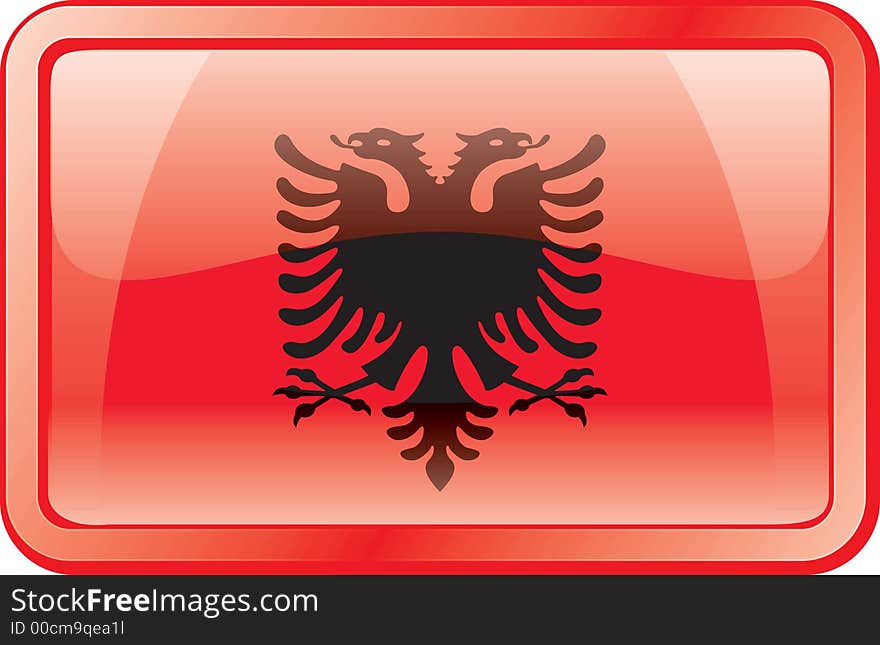 Albania Flag. Glass Style. Vector available. Albania Flag. Glass Style. Vector available.