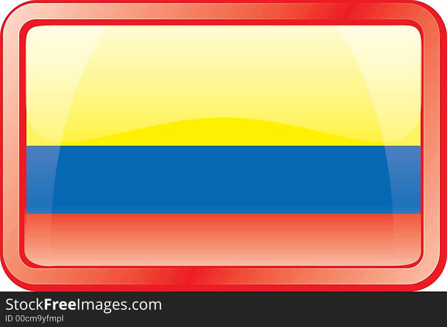 Columbia Flag. Glass Style. Vector available. Columbia Flag. Glass Style. Vector available.