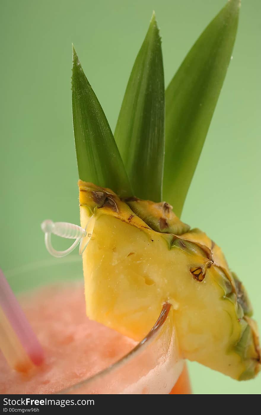 Alcohol cocktail,  cosmetic with a pineapple