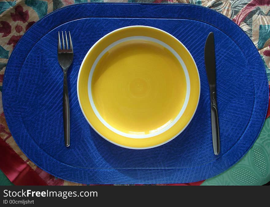 A detail of a table before eating. A detail of a table before eating.