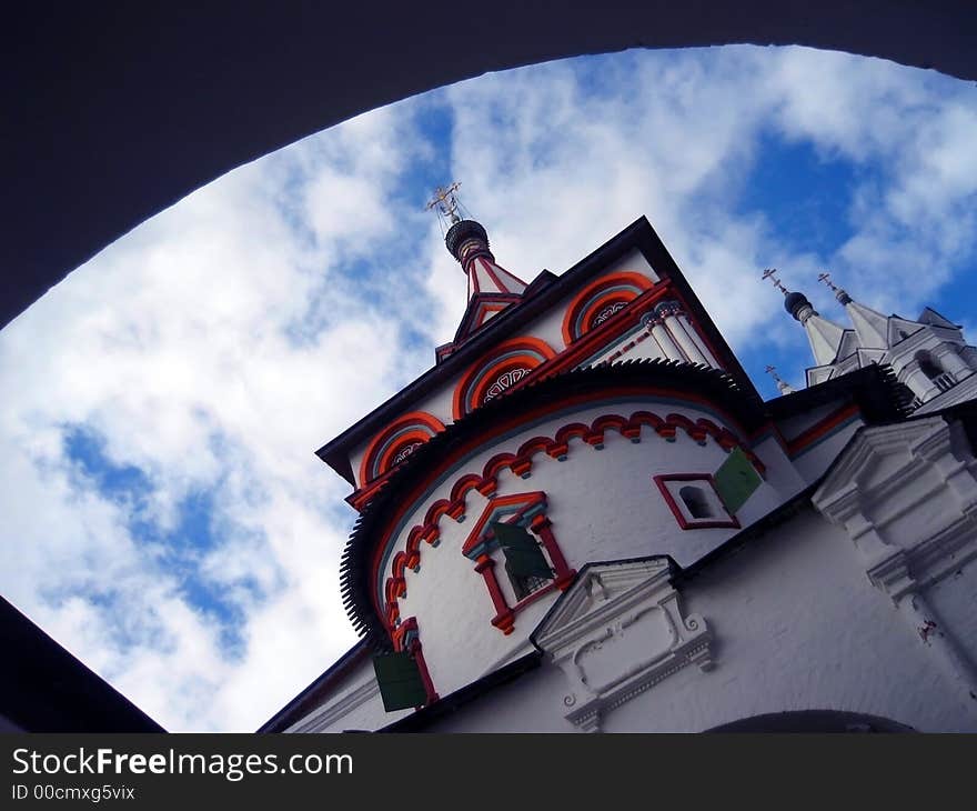 Beautifull monastery in russian town zvenigorod. Beautifull monastery in russian town zvenigorod