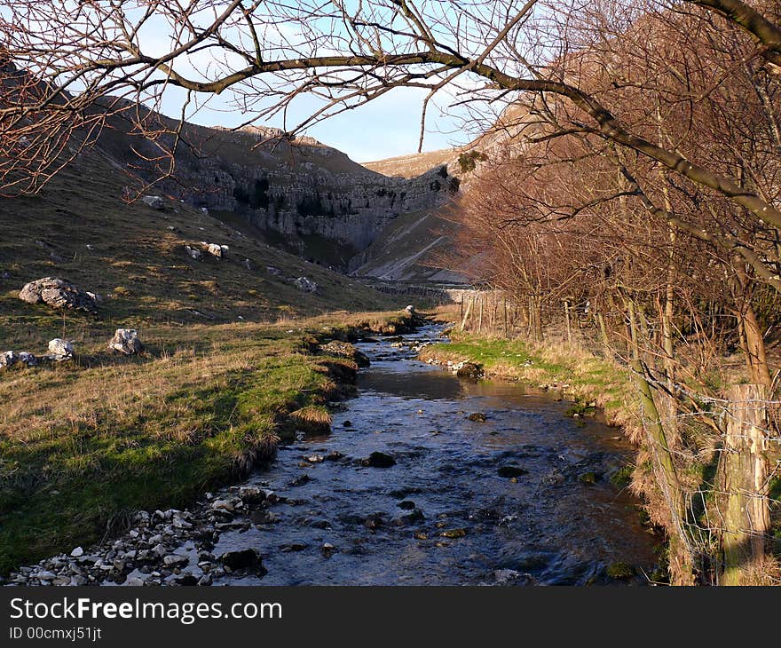 Malham Cove stream in Yorkshire Dales