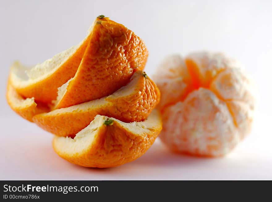 Orange peel with orange on the background