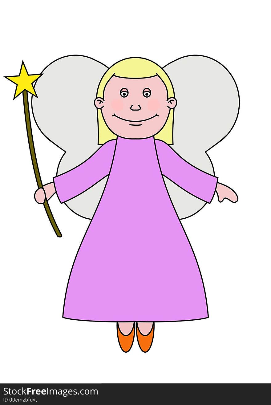 Illustration of a fairy with a wand