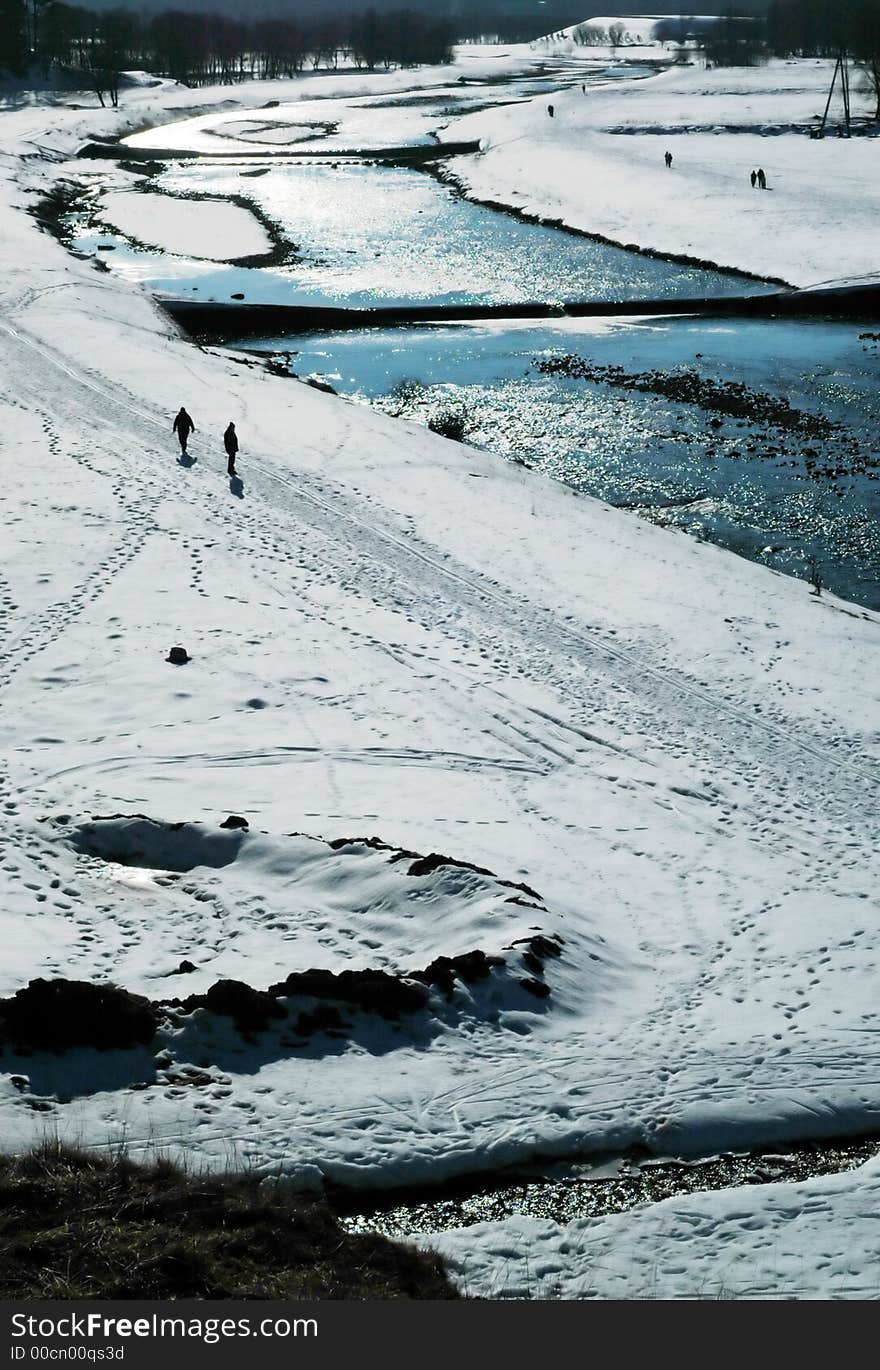 River, beautiful, snow, springs river,