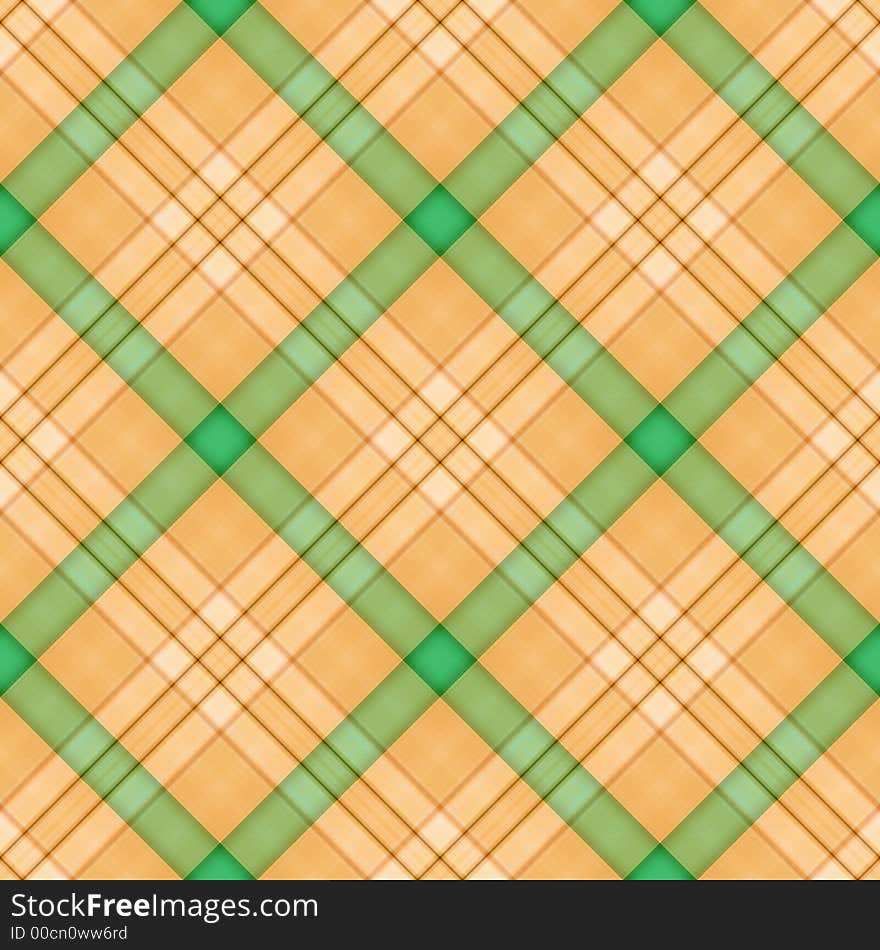 A SEAMLESS gold and green diagonal plaid with fabric texture.