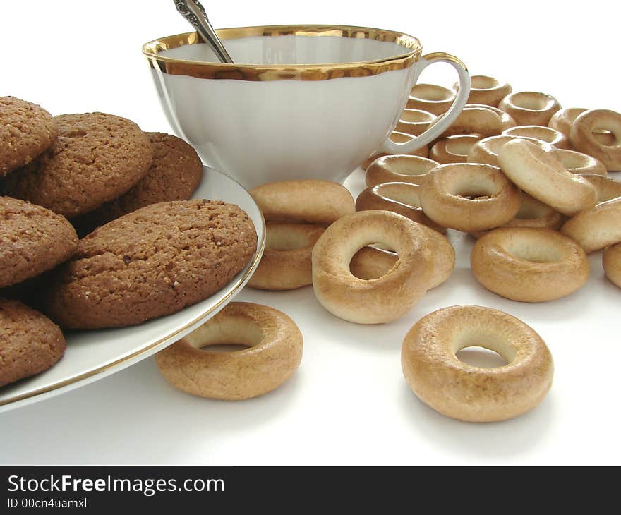 Still life with biscuits and bagels. Still life with biscuits and bagels