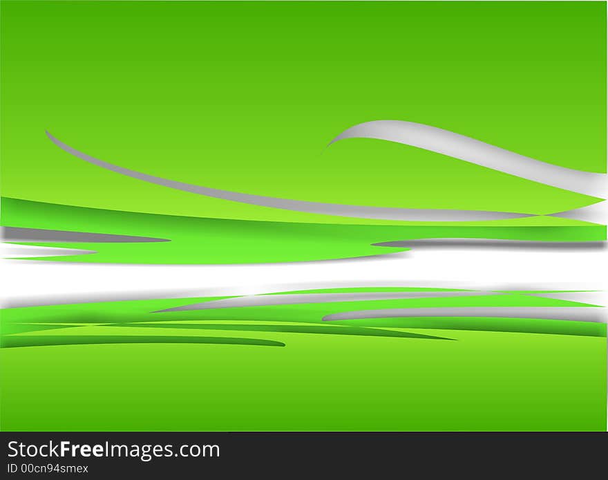 Background - Green And White Waves