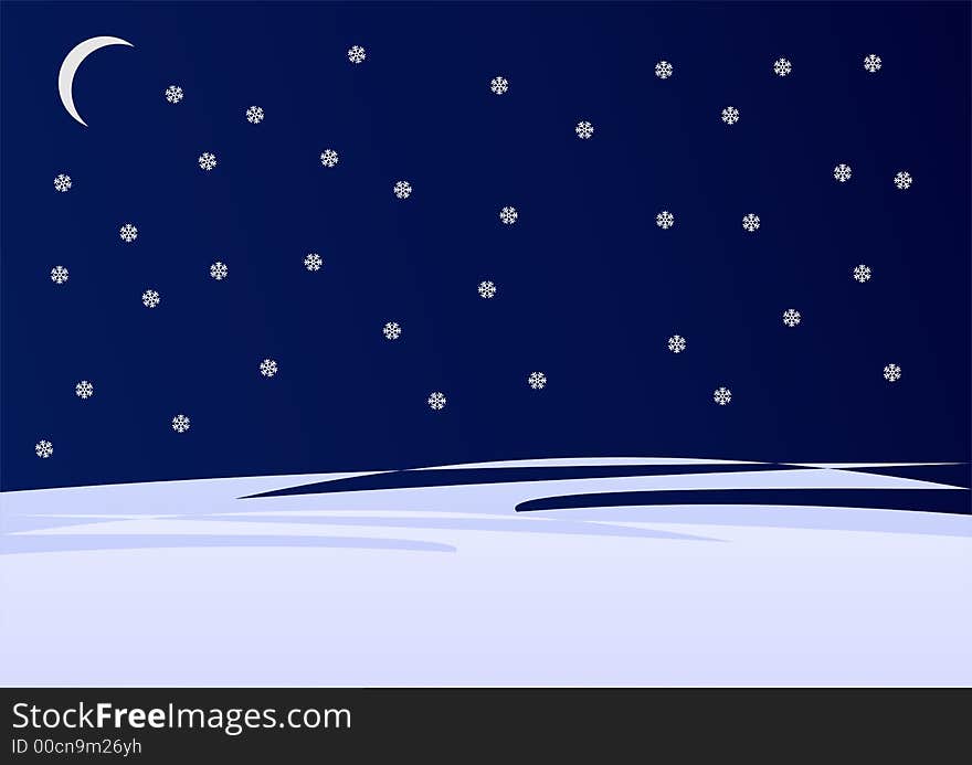 Vector illustration of winter night