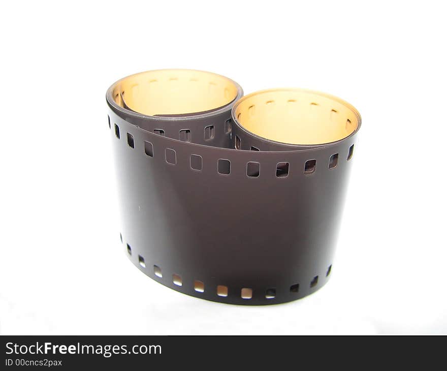 Rolls of film isolated on white background