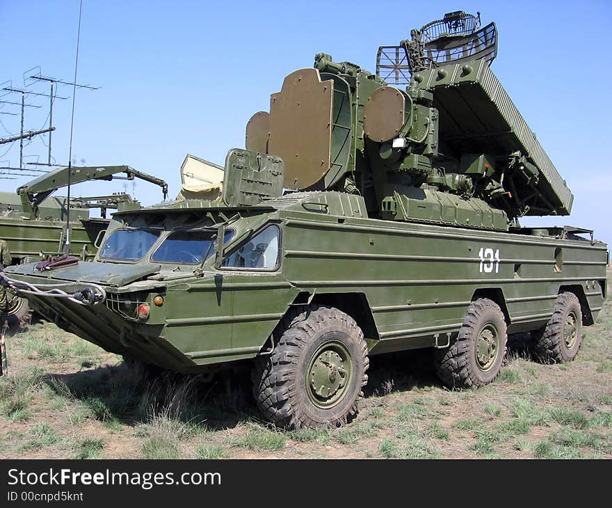 Military technology on test in steppe