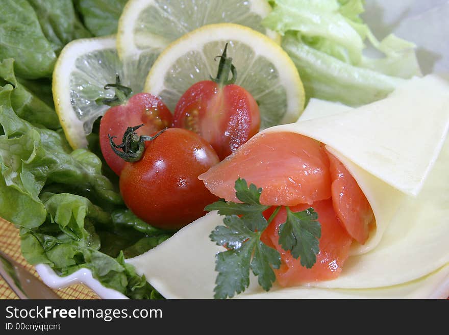 Closeup of fresh salad