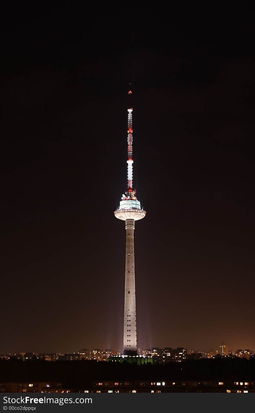 Tv tower in Vilnius at night. Tv tower in Vilnius at night