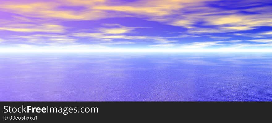 Beautiful sea and sky - digital artwork. Beautiful sea and sky - digital artwork