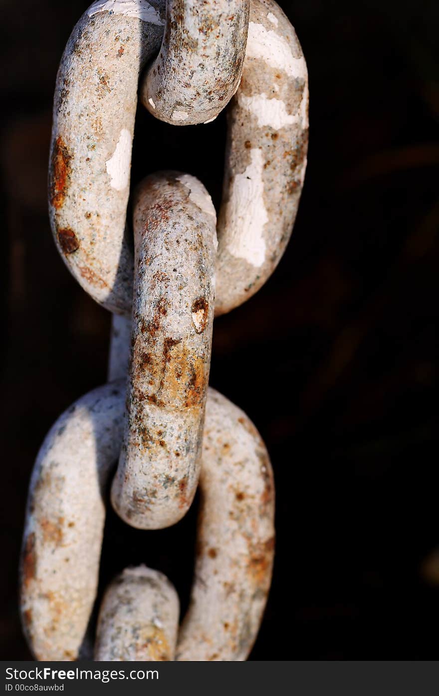 Old rusty chain in dark background