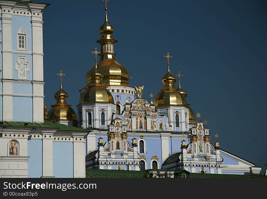 Orthodox church with much gold, many crosses and paintings. Orthodox church with much gold, many crosses and paintings.