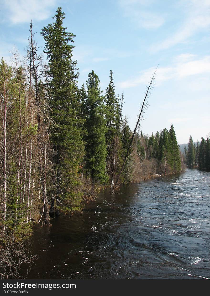 One of siberian river (inflowing to the Angara)