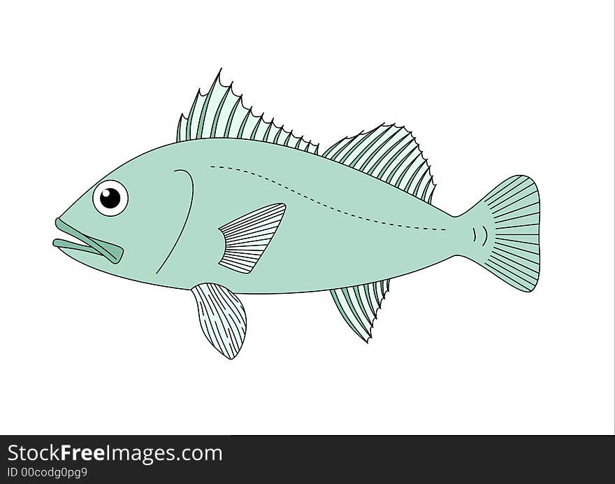 Illustration of a blue fish