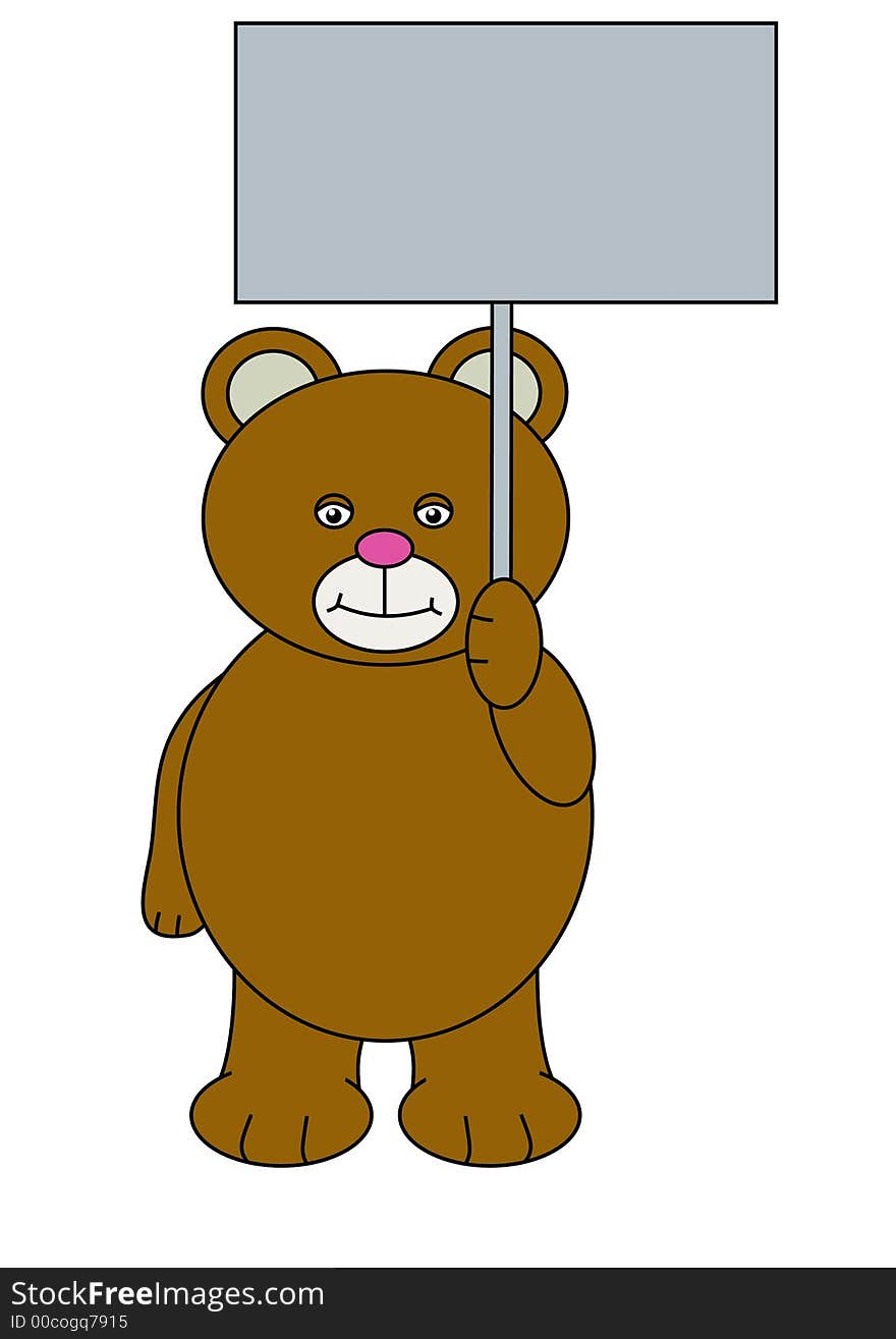 Teddy and sign