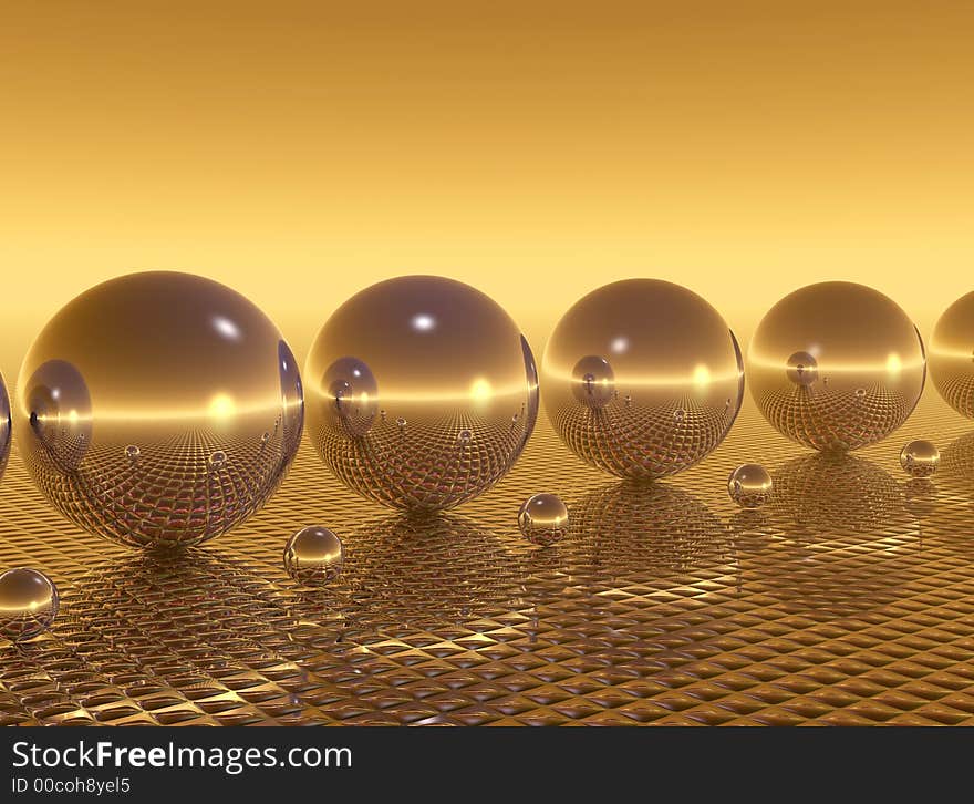 Abstract 3D composition - ball set on glass surface. Abstract 3D composition - ball set on glass surface.